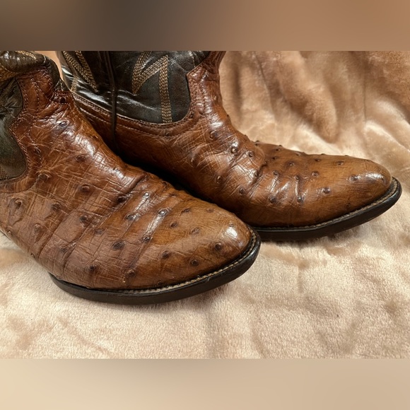 Men’s Hand Crafted Custom Made Full Quill Ostrich Boots Size 8D - Picture 10 of 12